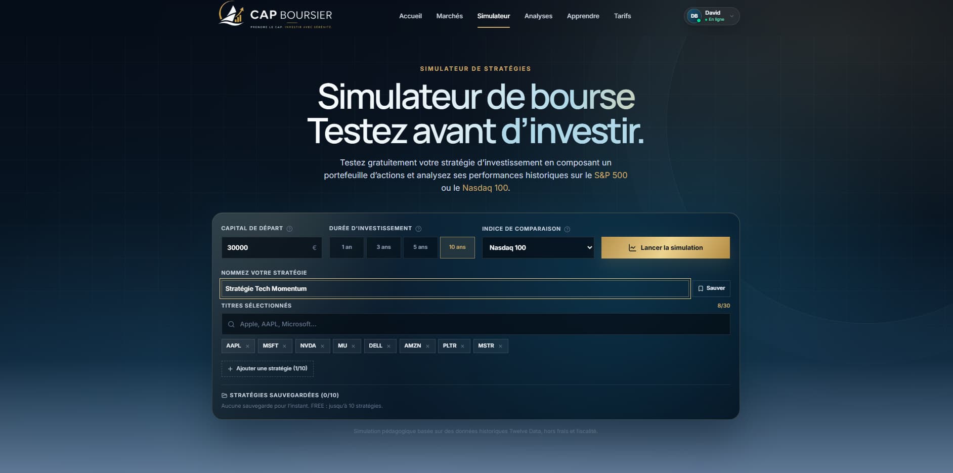 Comment utiliser le simulateur de portefeuille Cap Boursier ?